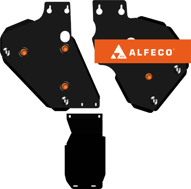 Защита Alfeco для топливного бака и редуктора заднего моста (3 части) Audi Q7 II S Line 2015-2026. Артикул ALF.30.43