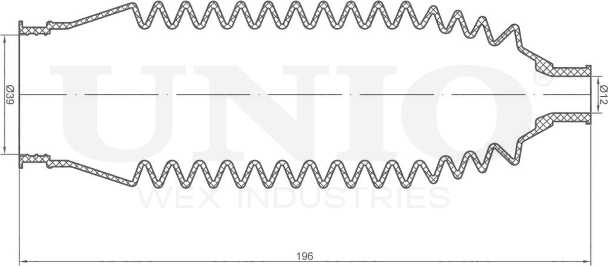 Пыльник рулевой рейки, комплект (Unio). Артикул DUC-20009K