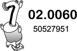 Катализатор Asso передний для Alfa Romeo MiTo I 2008-2018. Артикул 02.0060