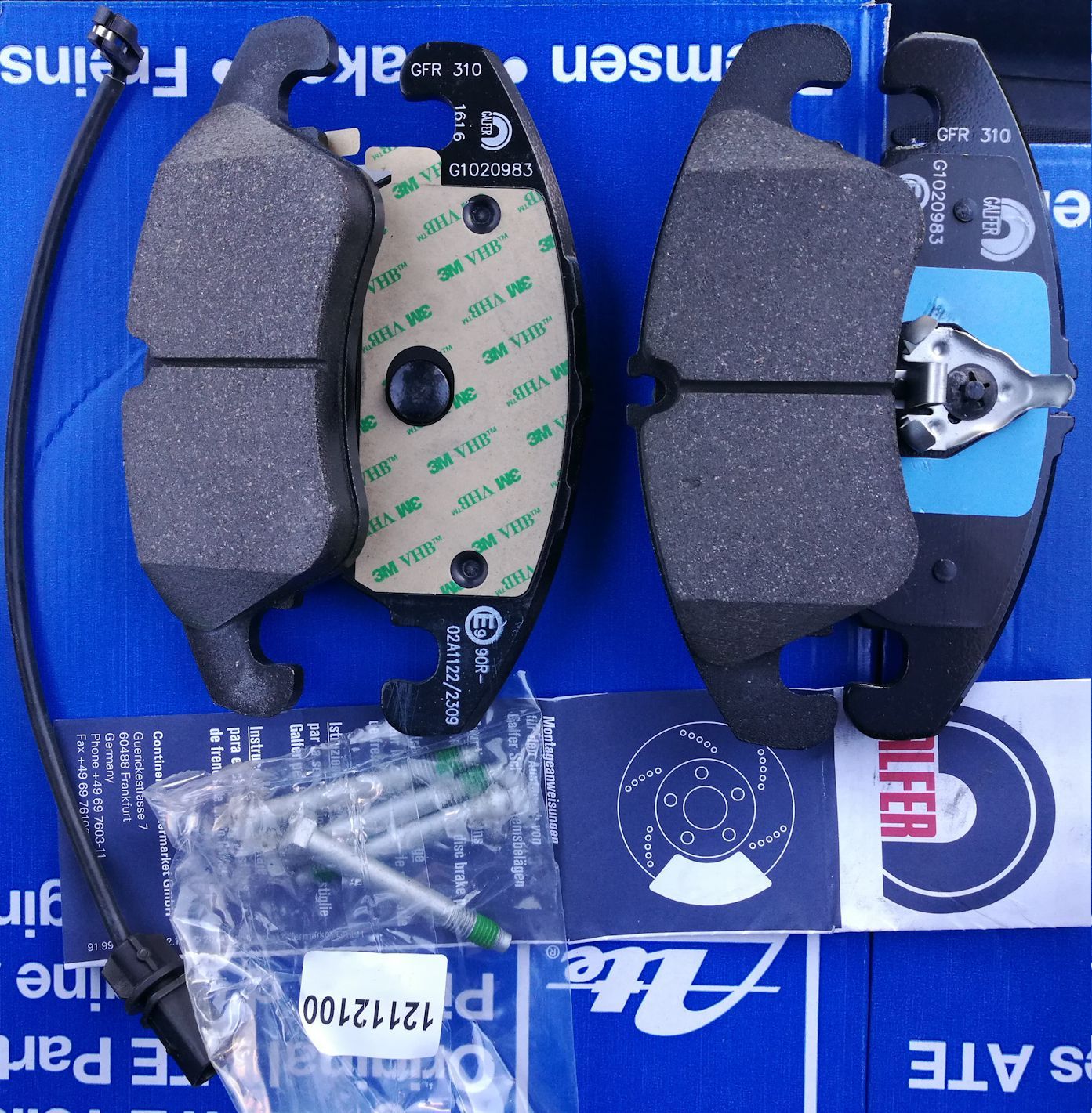 Тормозные колодки Galfer. Артикул B1.G102-0983.2