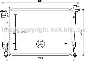 Радиатор охлаждения двигателя AVA для Kia Sportage III 2010-2016. Артикул HY2372
