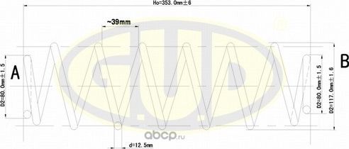 Пружина подвески G.U.D.. Артикул GCS295074