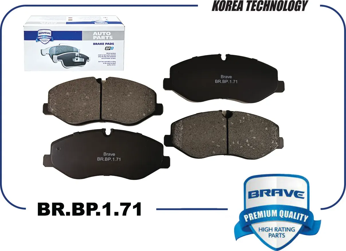 Колодка тормозная передняя BR.BP.1.71 A4474200220 Mercedes V-CLASS (W447) 14-,Vi (Brave). Артикул BRBP171