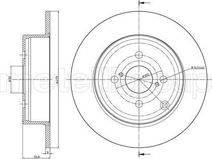 Тормозной диск Trusting задний для Toyota Corolla E170, E180 2013-2018. Артикул DF868
