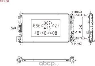 Радиатор двигателя opel astra j, astra j gtc, cascada, insignia, zafir (Koyorad). Артикул PL313234