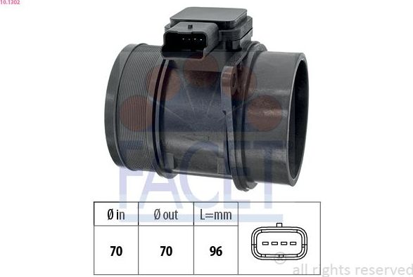 Air Mass Sensor Facet Made in Italy - OE Equivalent. Артикул 10.1302