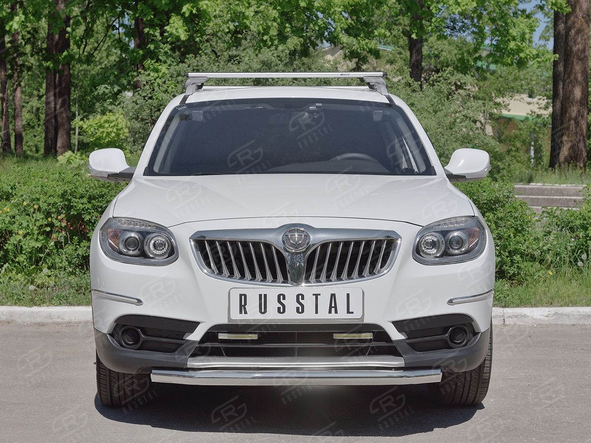 Защита RusStal переднего бампера d63 секции для Brilliance V5 2014-2026. Артикул BV5Z-002699