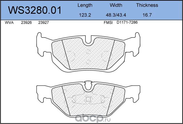 Колодки тормозные дисковые | зад | (Jeenice). Артикул WS328001