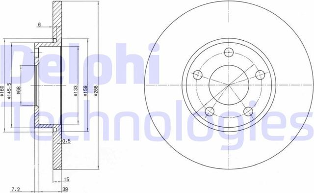Тормозной диск Delphi передний для Audi A4 I (B5) 1994-2001. Артикул BG2749