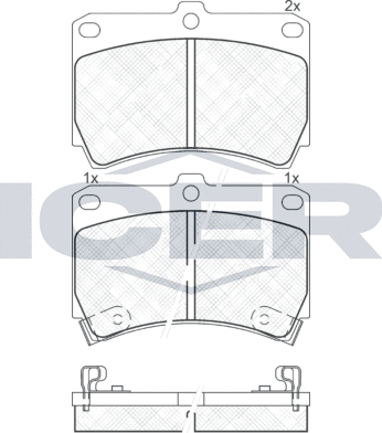 Тормозные колодки Icer передние для Mazda MX-3 I 1994-1997. Артикул 180970