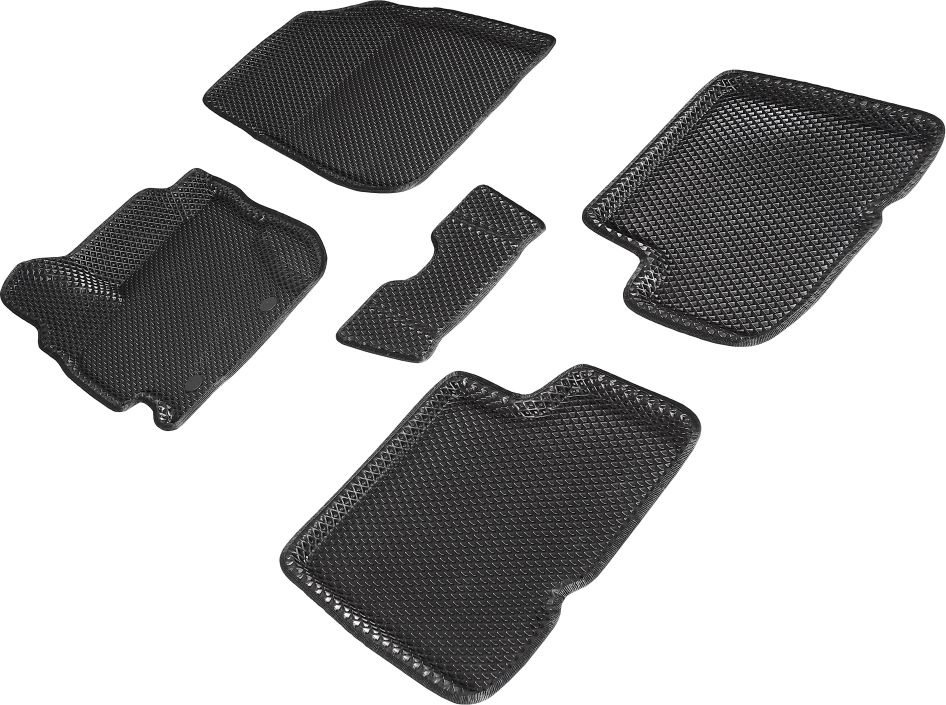 Коврики Seintex 3D EVA ромб для салона Nissan Terrano III 2016-2026 ЧЕРНЫЕ. Артикул 95486