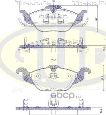 Тормозные колодки G.U.D. передние для Opel Astra F 1991-2005. Артикул GBP068402