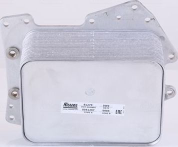 Радиатор масляный (маслоохладитель) для двигателя Nissens (алюминий). Артикул 91279