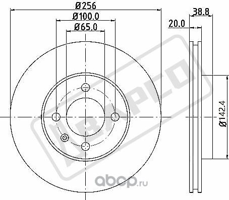 Тормозные диски передн.вентил.BD0226 (Bapco). Артикул BD0226