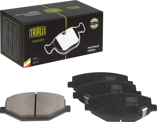 Тормозные колодки Trialli (Low-Metallic) передние для Geely Coolray I 2020-2026. Артикул PF 4129