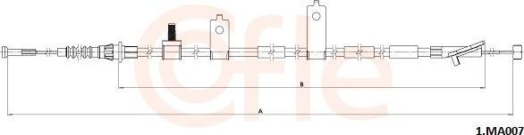 Трос ручника (тросик ручного тормоза) Cofle. Артикул 92.1.MA007