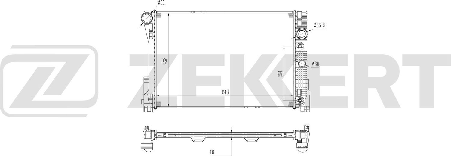 Радиатор охлаждения двигателя Zekkert (алюминий). Артикул MK-1659