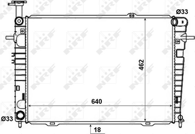 Радиатор охлаждения двигателя NRF (алюминий). Артикул 53192