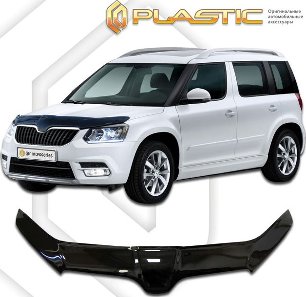 Дефлектор СА Пластик для капота exclusive (Classic черный) Skoda Yeti 2013-2026. Артикул 2010060109986