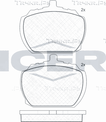 Тормозные колодки Icer передние для Triumph Stag 1970-1977. Артикул 180092