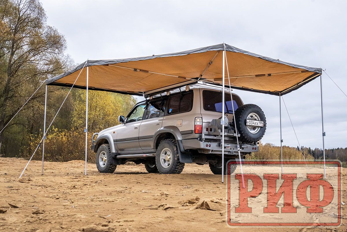 Маркиза автомобильная РИФ комбинированная (прямоугольная с веерной частью) 2,0х2,5 м (левая). Артикул RIFAVF0720250601