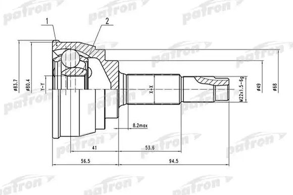 Шрус наружный (граната) Patron. Артикул PCV1535