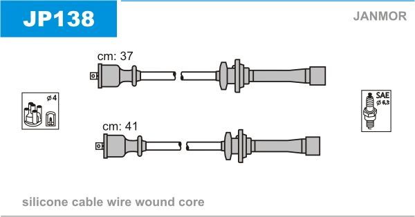 Высоковольтные провода (провода зажигания) (комплект) Janmor для Kia Sephia I 1995-1997. Артикул JP138