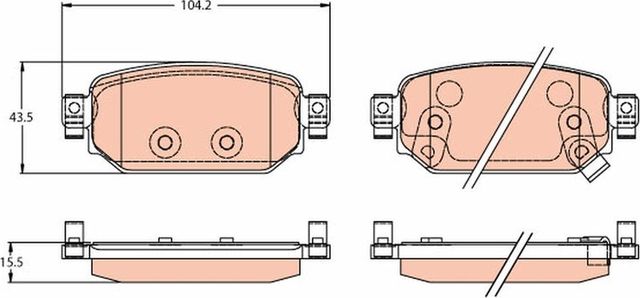 Тормозные колодки TRW задние для Mazda 3 III (BM) 2013-2018. Артикул GDB2172