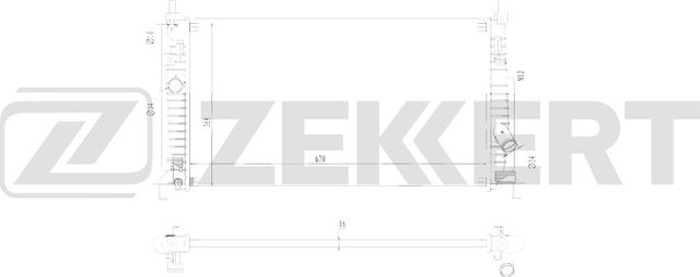 Радиатор охлаждения двигателя Zekkert (алюминий) для Mazda 3 II (BL) 2008-2014. Артикул MK-1655