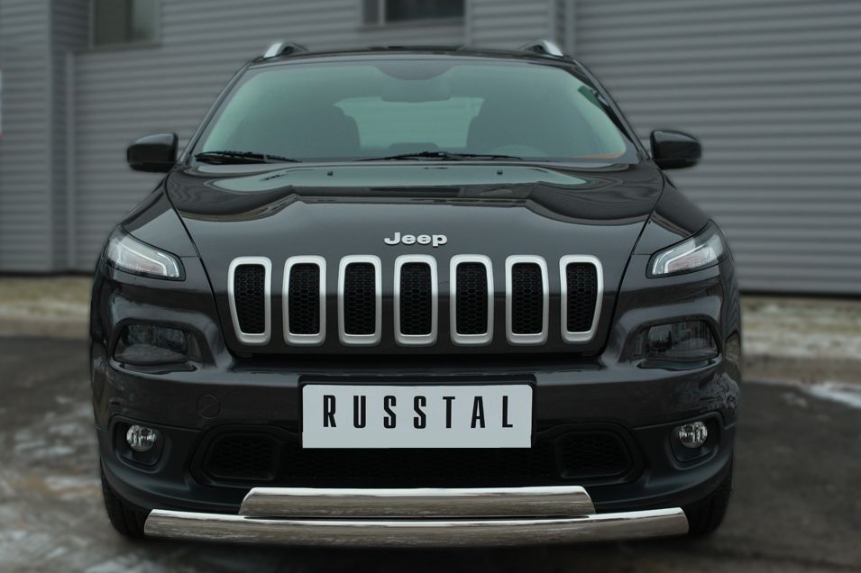 Защита RusStal переднего бампера d75х42 (дуга) d75х42 (дуга) для Jeep Cherokee KL 2014-2026. Артикул JCZ-001983