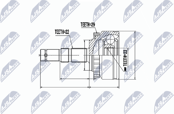 Шрус внутренний (граната) NTY. Артикул NPZ-PL-015