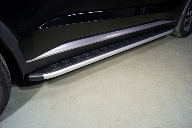 Пороги алюминиевые ТСС с пластиковой накладкой 1920 мм для Hyundai Palisade 2021-2026. Артикул HYUNPAL21-18AL