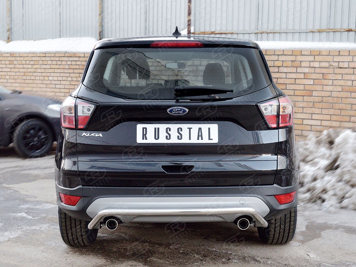 Защита RusStal заднего бампера d42 (волна) для Ford Kuga II 2016-2019. Артикул FGZ-002603