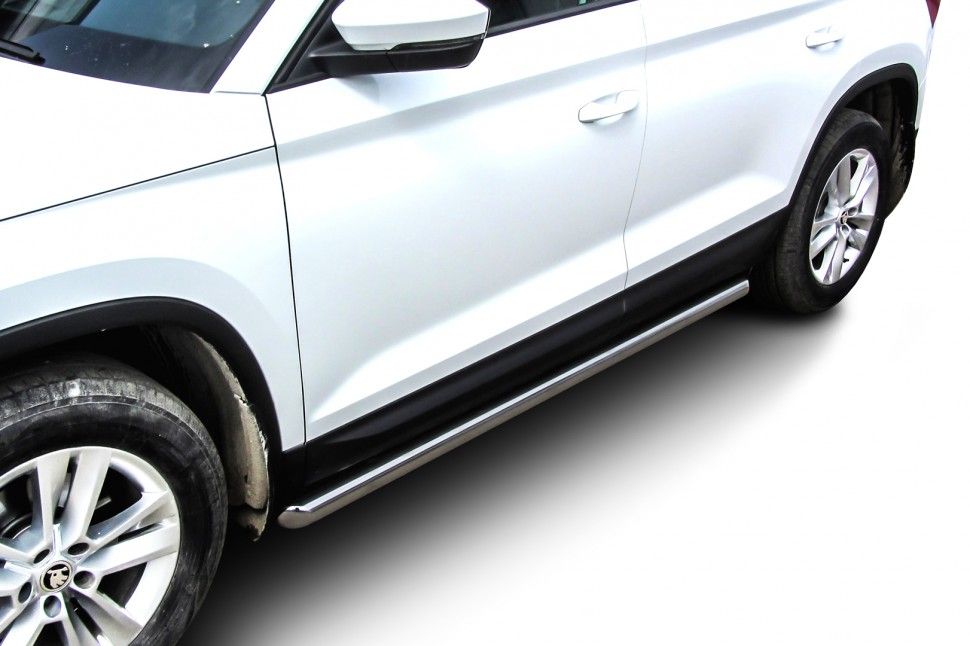 Пороги Slitkoff труба d57 для Skoda Kodiaq 2016-2026. Артикул SKKOD-004