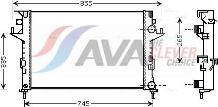 Радиатор охлаждения двигателя AVA для Renault Vel Satis I 2002-2009. Артикул RT2291