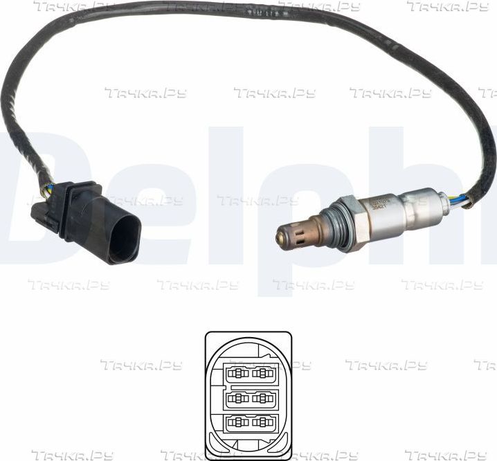 Лямбда-зонд (кислородный датчик) Delphi для Volkswagen Caddy IV 2015-2019. Артикул ES21079-12B1