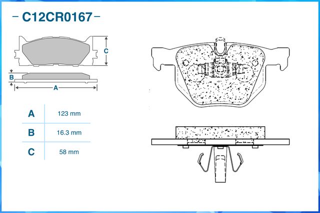 Колодки тормозные задние (Low Metallic) (Cworks). Артикул C12CR0167