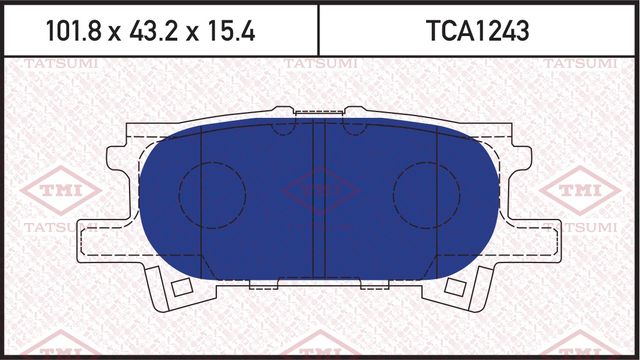 Колодки тормозные дисковые задние (Tatsumi). Артикул TCA1243