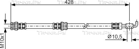 Тормозной шланг Bosch задний для Mitsubishi Carisma I 1995-2003. Артикул 1 987 476 166