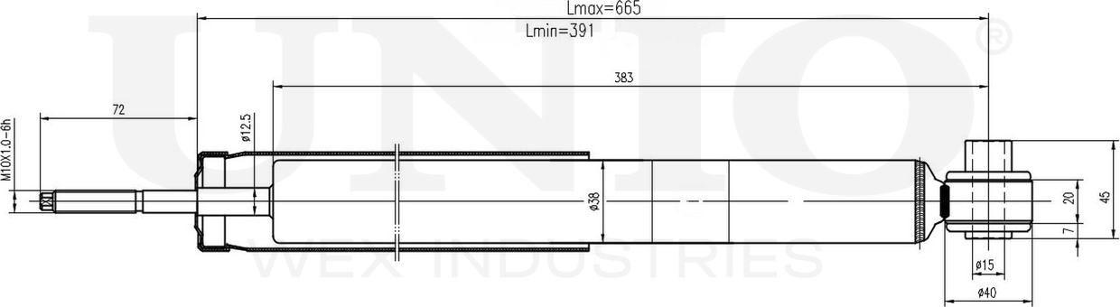 Амортизатор подвески (Unio). Артикул SAB-10407