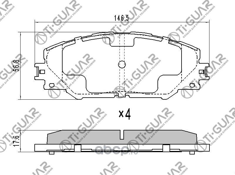 Тормозные колодки (TI-Guar). Артикул TG732