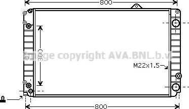 Радиатор охлаждения двигателя AVA. Артикул AIA2099