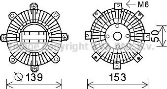 Муфта вентилятора (вискомуфта) AVA (алюминий). Артикул MTC222