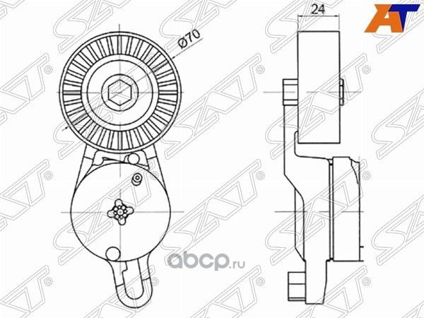 Натяжитель приводного ремня TOYOTA CAMRY 2ARFE 11- (SAT). Артикул ST1662036010