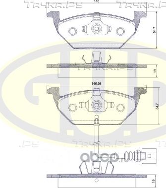 Тормозные колодки G.U.D. передние для SEAT Leon I 1999-2006. Артикул GBP063341