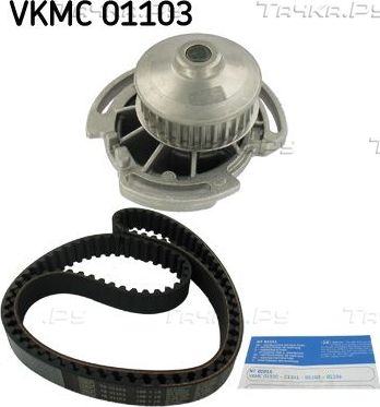 Помпа (водяной насос) с комплектом ремня ГРМ SKF для Volkswagen Jetta II 1987-1991. Артикул VKMC 01103