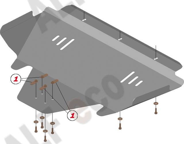 Защита алюминиевая Alfeco для картера Subaru Legacy II 1993-1998. Артикул ALF.22.29al