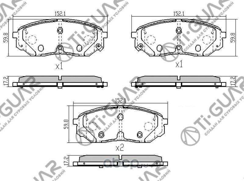 Тормозные колодки 49020662 (TI-Guar). Артикул TG4902
