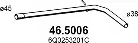 Глушитель Asso для Volkswagen Fox I 2005-2011. Артикул 46.5006