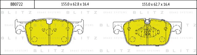 Колодки тормозные дисковые (Blitz). Артикул BB0722